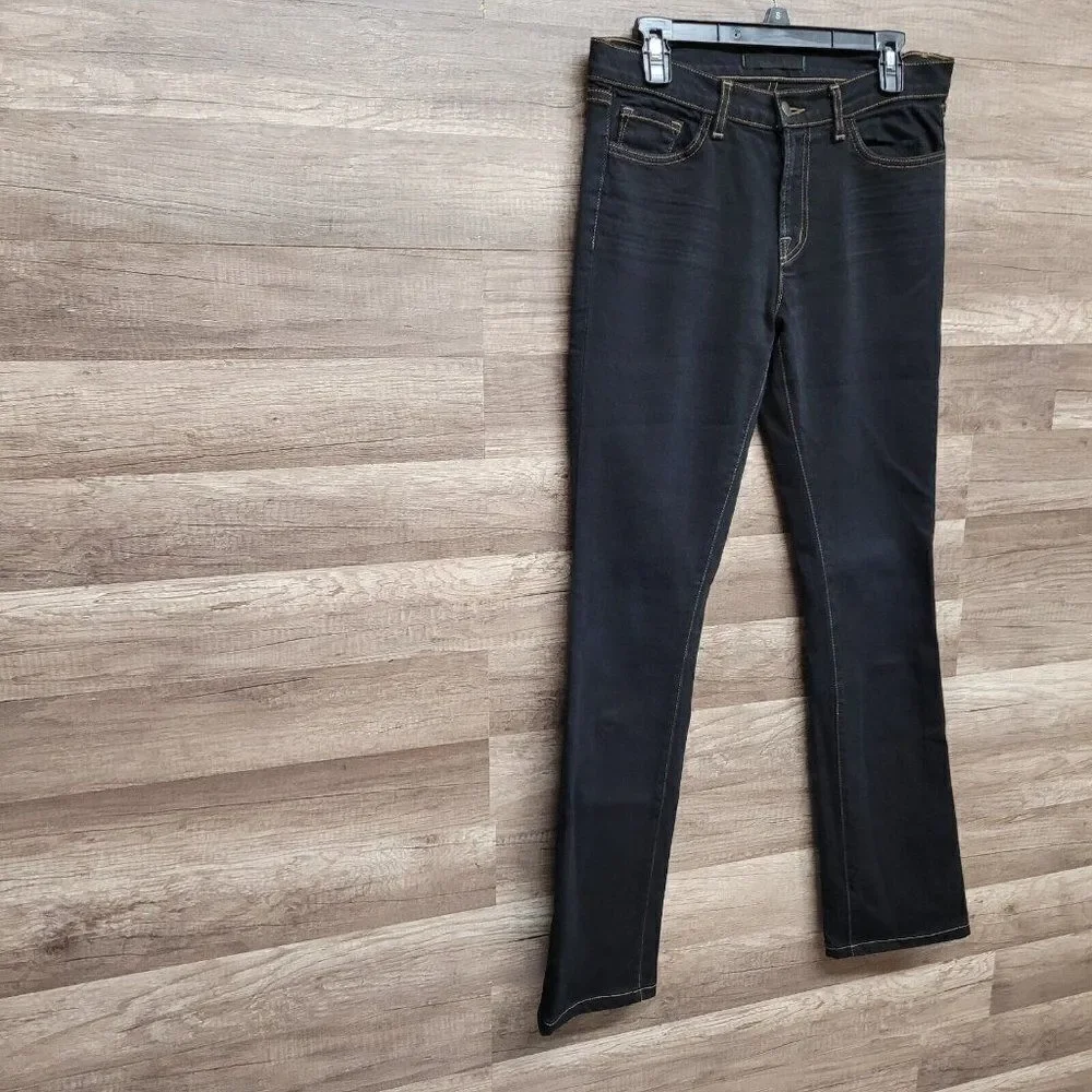 J Brand‎ Cigarette Mid Rise 814 Jeans Black Wsh Womens Size 29 Denim Straight